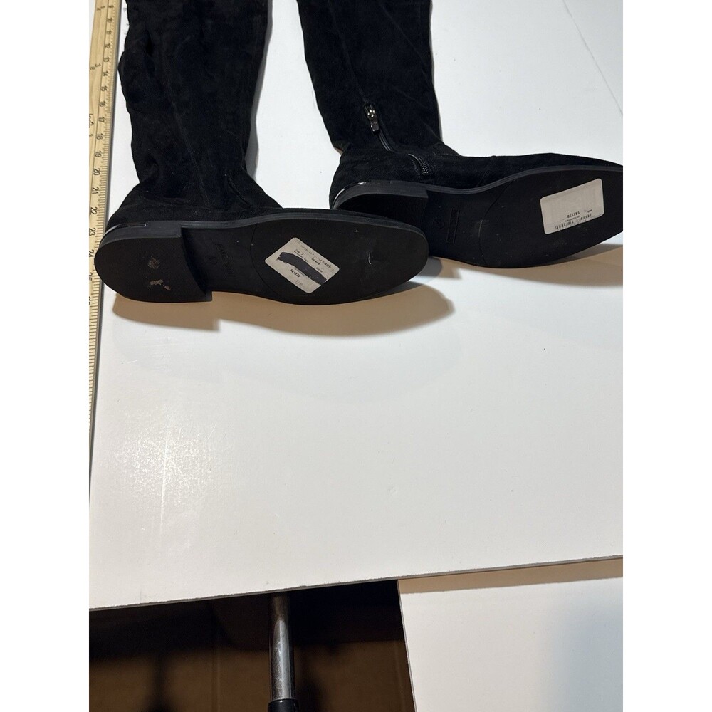 Marc Fisher Boots Womens 10 M Black Tall Over The Knee Suede Side Zip Heels - Picture 3 of 5